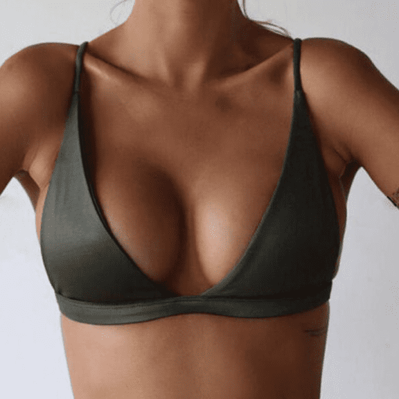 Fulorrnie Bras for Women Comfort No Underwire Support Bralette Triangle Plunge Wirefree Stretchable Bra AG M