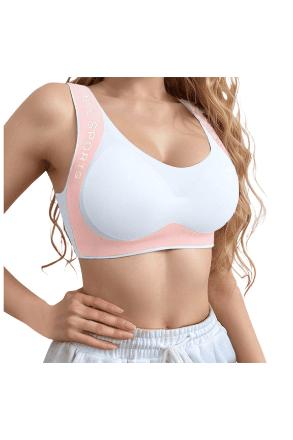Bras for Women Petite Lift Wirefree Supportive Comfort Seamless Back Smoothing Yoga Sports Workout Gym Full Figure Bra White 38