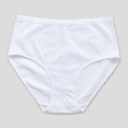 thumbnail image 1 of Fulorrnie High Waisted Cotton Panties Tummy Control Seamless Underwear Plus Size Breathable Briefs Contour Stitching, White, L, 1 of 3