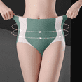 thumbnail image 1 of Fulorrnie High Waisted Shapewear Briefs Seamless Tummy Control Panties V Front Compression Underwear No Show Panties for Women, Green, XXL, 1 of 5