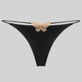 thumbnail image 1 of Fulorrnie Low Rise Seamless Cotton Panties Butterfly Embroidery Delicate Band Underwear for Women No Show Thongs Ladies Briefs Boyshorts, Black, M, 1 of 3