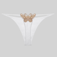 thumbnail image 1 of Fulorrnie Low Rise Seamless Cotton Panties Butterfly Embroidery Delicate Band Underwear for Women No Show Thongs Ladies Briefs Boyshorts, White, XL, 1 of 3
