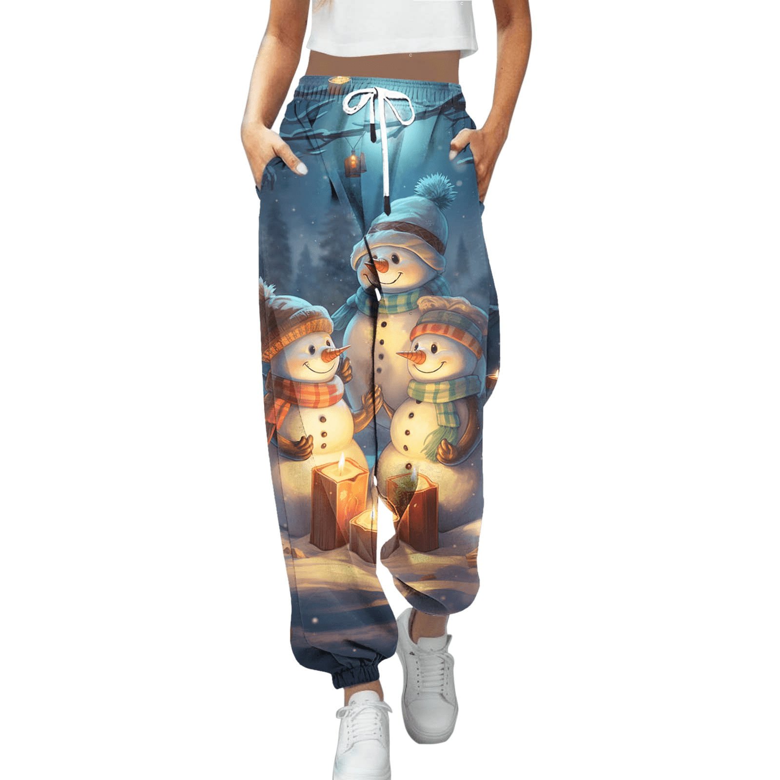 Fulorrnie Pants for Women Casual Elastic Waist High Rise Adjustable ...