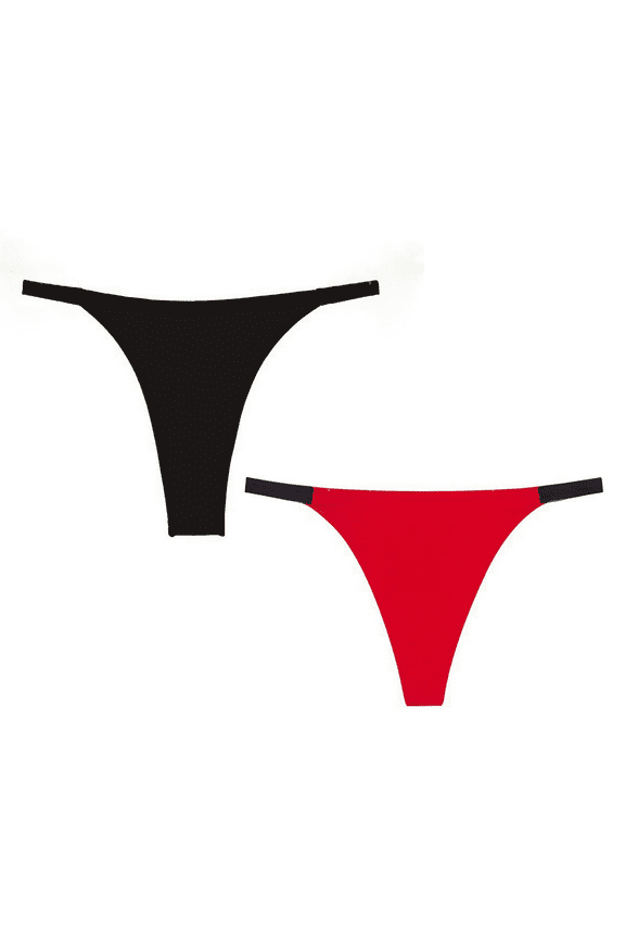 Seamless Workout Thongs for Women Breathable Yoga Underwear Summer Essentials 2 Piece Set, GY2, M