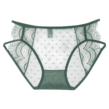 Fulorrnie Underwear for Women Comfort Cheeky High Waisted Seamless Panty Thong Waistband Banded Waist Stretchable Panties, Green, L