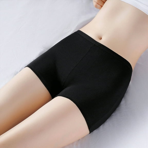 Fulorrnie Underwear for Women Plus Size Boy Shorts No Show Seamless Panties Comfort Waist Elastic Ventilated Panty, Black, XL