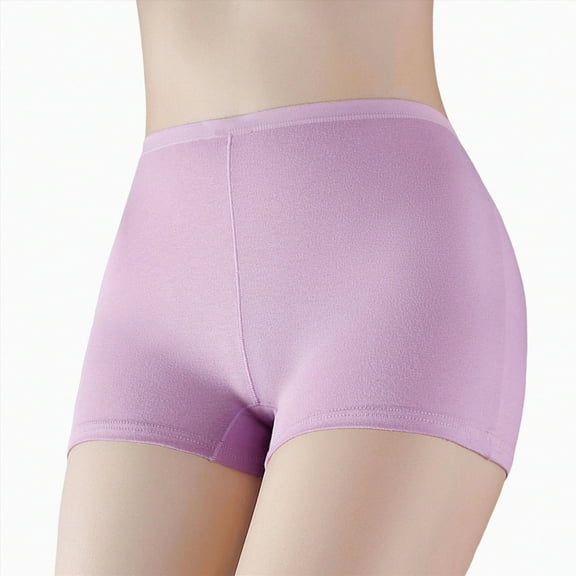 Fulorrnie Underwear for Women Plus Size Boy Shorts No Show Seamless Panties Comfort Waist Elastic Ventilated Panty, Purple, XL