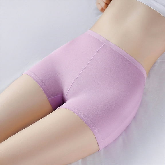 Fulorrnie Underwear for Women Plus Size Boy Shorts No Show Seamless Panties Comfort Waist Elastic Ventilated Panty, Purple, XXL