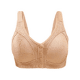 thumbnail image 1 of Fulorrnie Wire Free Front Closure Bras for Women Adjustable Wide Strap Sports Bra Bralette Uplift Support Push Up Comfort No Underwire Lingerie, Beige, 38, 1 of 8