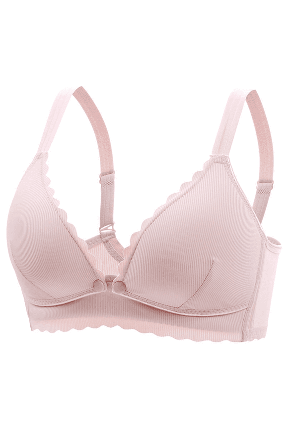 Wireless Nursing Bralette Front Closure Anti Sagging Breastfeeding Support Maternity Bras for Women Pumping Lift Seamless Wire Free Moms Postpartum Pregnancy Underwear, Pink, 38