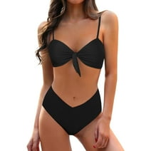 Fulorrnie Women's Bikini Set Push-up Padded Bra Beach Thong Swimsuit Bathing Suit Swimwear