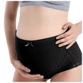 thumbnail image 1 of Fulorrnie High Waisted Maternity Underwear Lace Trim Seamless Pregnancy Panties for Women, Tummy Control Briefs Breathable No Show Comfort, Black, M, 1 of 6