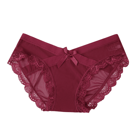 Fulorrnie Women's Lace Panties Sexy Low Rise Thong Breathable Cotton Gusset, Comfortable Stretch Tummy Control Underwear, , M