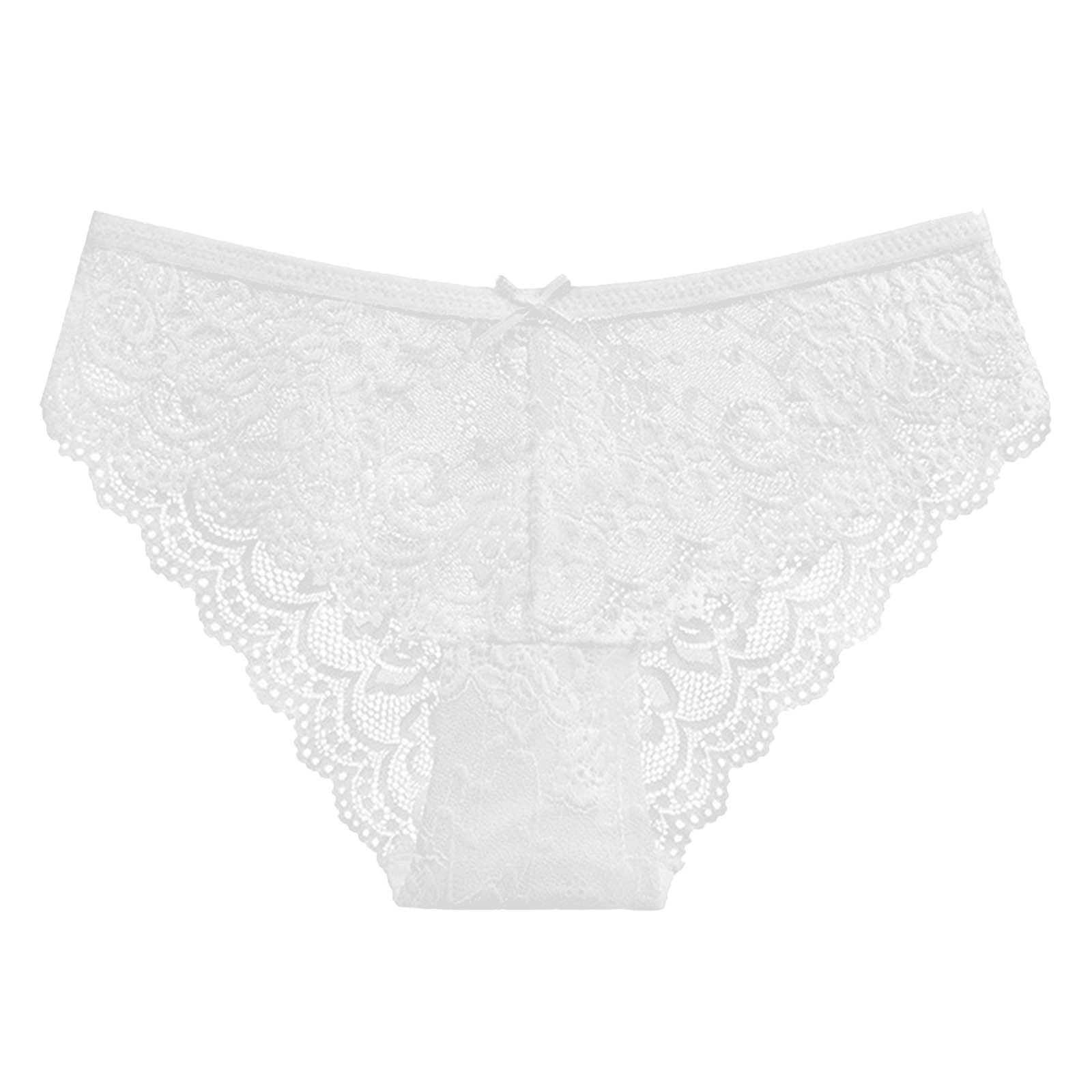 Fulorrnie Women's Lace Thong Underwear Bow Accent Sexy Breathable ...