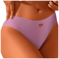 thumbnail image 1 of Fulorrnie Women's Low Rise Stretch Panties Breathable Underwear Briefs Heart Cutout Comfort Waistband No Slip Leg Openings, Purple, S, 1 of 11