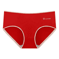 thumbnail image 1 of Fulorrnie Women's Mid Rise Lace Underwear Tummy Control Soft Nylon Spandex Blend, Breathable Anti Rolling Design, Red, M, 1 of 3