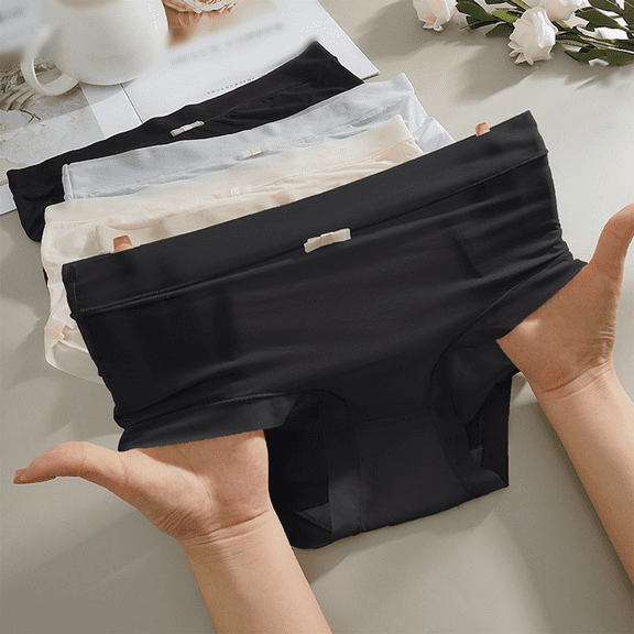 Fulorrnie Women's Mid Rise Underwear Breathable Cotton Gusset Soft Nylon Spandex Panties for Everyday Comfort, Black, XL