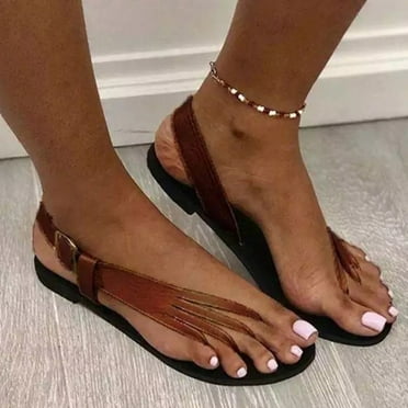 Fulorrnie Womens Sandals Flat Sandals for Women- Open Toe Casual Clip-Toe Summer Slide Sandals