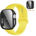 thumbnail image 1 of Fulsaxad Compatible with Apple Watch Silicone Sport Bands iWatch Series Band 49mm 45mm 44mm 41mm 40mm and Hard Privacy Screen Protectors Case Cove Apple Watch Series 9 8 7 SE 6 5 4 Ultra 2 Women Men, 1 of 12
