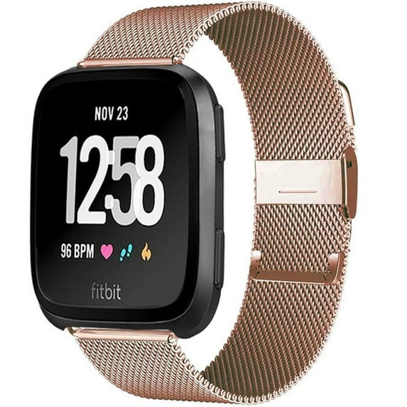Fulsaxad Metal Bands Compatible with Fitbit Versa/Versa Lite SE/Versa 2 Band for Women Men, Adjustable Stainless Steel Replacement Wristbands for Fitbit Versa Smart Watch