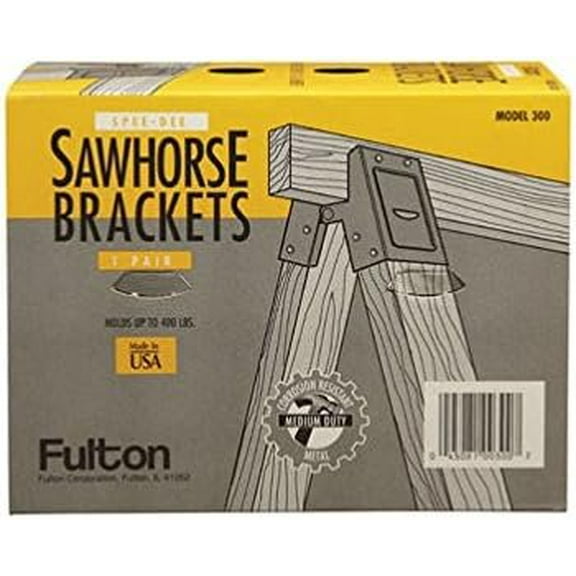 Fulton Steel Sawhorse Brackets Medium Duty - Rust-Resistant, Easy Installation - 2 Count