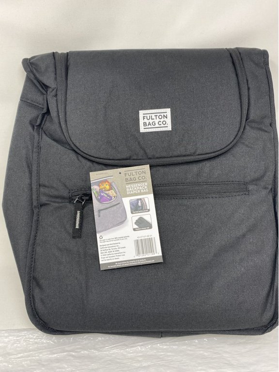 Bag Co. Expandable Messenger Backpack Diaper Bag - Black