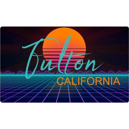 Fulton California 4 X 2.25-Inch Vinyl Decal Stiker Retro Neon Design