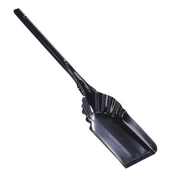 Fulton Fireplace Ash Shovel, Black Enameled Steel, Longer Handle, 21 x 5 x 9.25 Inches Deep, USA Made