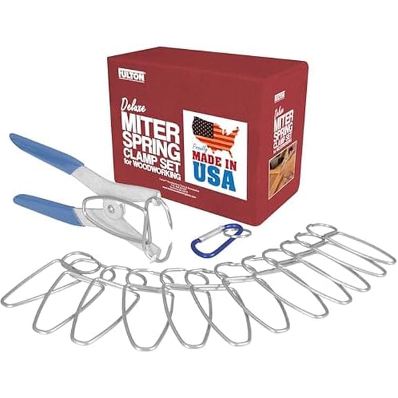Fulton Miter Spring Clamps for Woodworking Set, Wood Trim, Picture Frames, Crown Molding Tool, Hip Clip & 13 Spring Miter Clamps for Trim, Finish Carpenter Tools, Made in USA$$Tools & Hardware Other