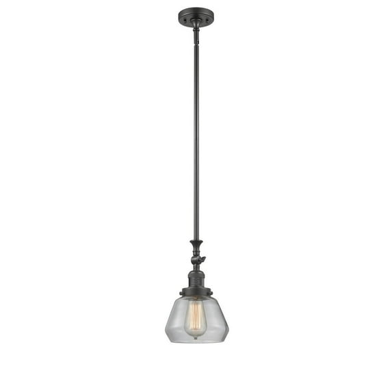 Fulton Oiled Rubbed Bronze 14-Inch LED Mini Pendant with Clear Sphere Glass