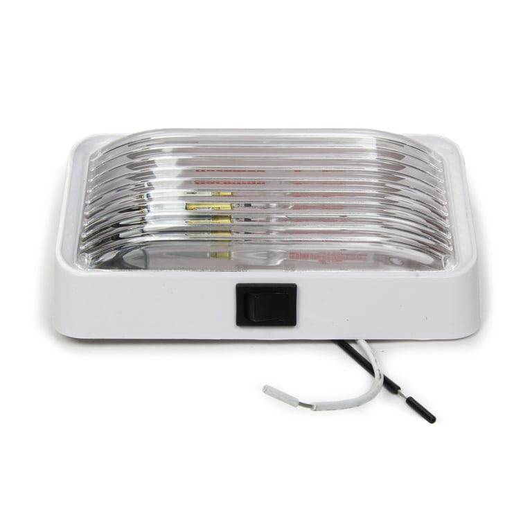 Bargman RV Trailer Porch Light Lens #78 Clear with Ash White Base and Switch Bargman RV Trailer Porch Light Lens #78 Clear with Ash White Base and Switch