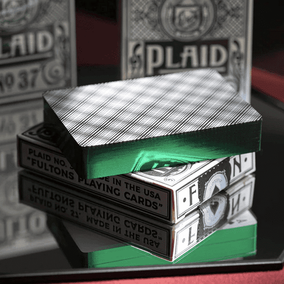 Fulton Plaid "EMERALD ISLE" Green Gilded Playing Cards