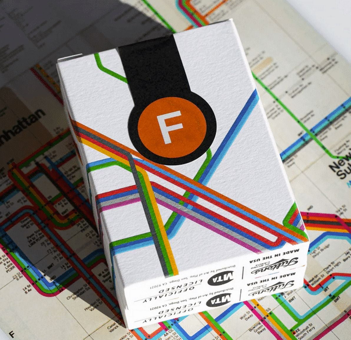 Fulton Street MTA (Orange Gilded 1 of 20) 1972 Vignelli Map Playing Cards