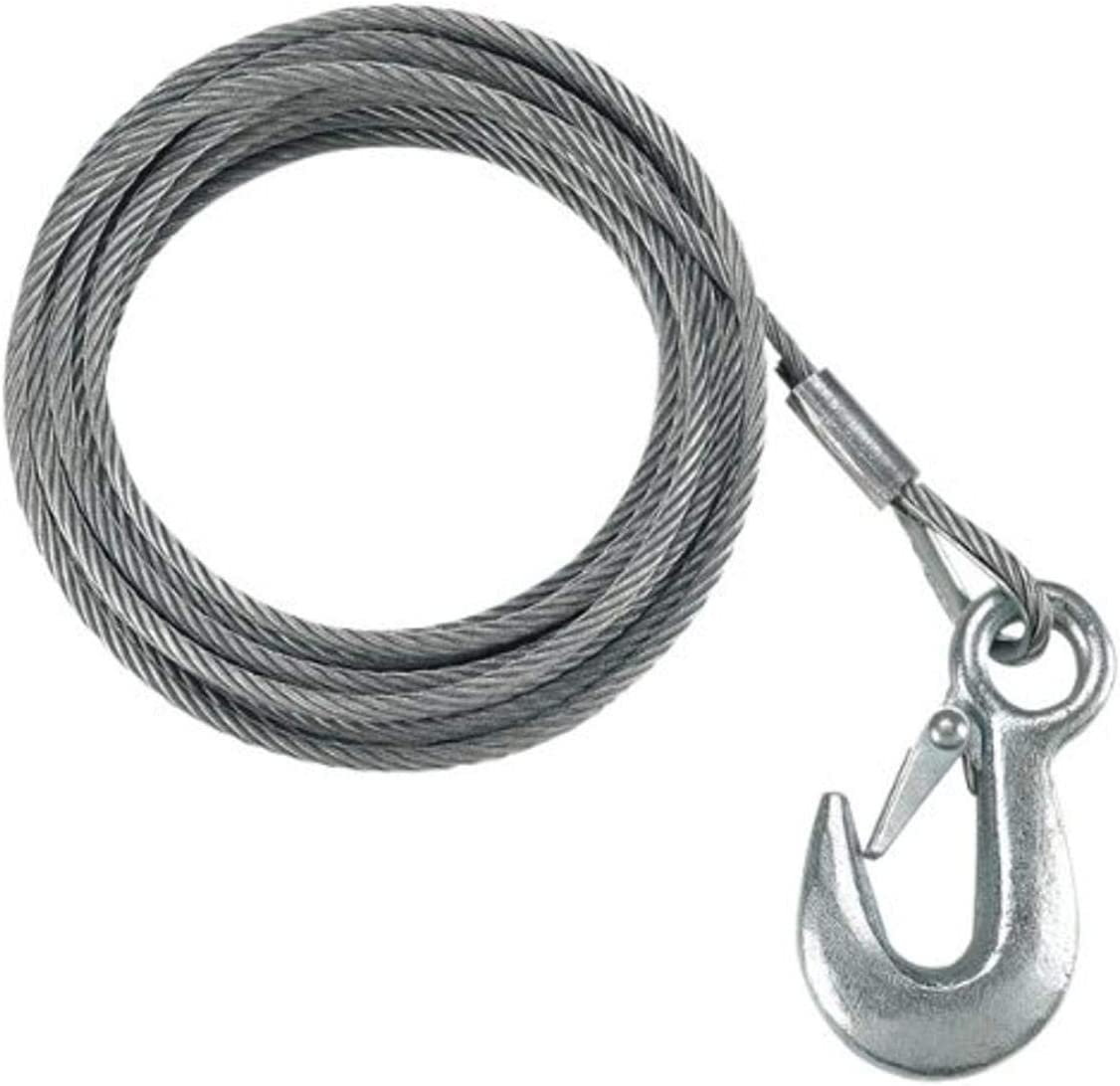 Fulton WC325 0100 Galvanized Steel Boat Winch Cable with Hook, 3/16