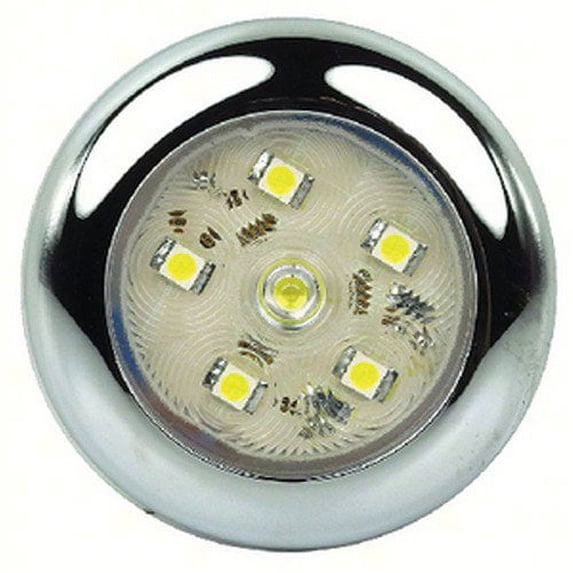 Fultyme RV 1158 LED Sealed Utility Light with Chrome Trim Ring