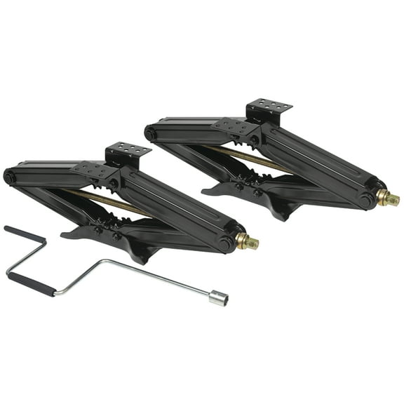 Fultyme RV 2130 Trailer Stabilizing Scissor Jacks with Crank Handle, 24" - Sold in Pairs