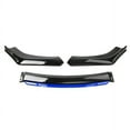 thumbnail image 1 of Fuluru 71" Glossy Black + Blue Car Front Bumper Lip Splitter Winglet Body Kit Universal, 1 of 5
