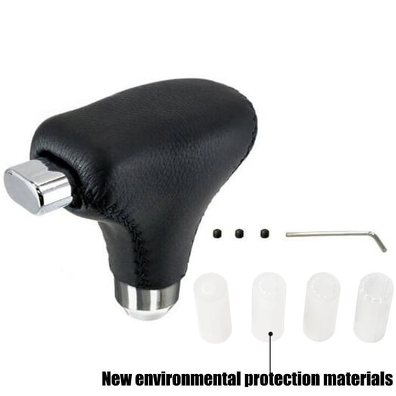 Fuluru Modified Auto Car Automatic Gear Shift Knob Handle Shifter Head Black PU Leather