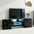 thumbnail image 1 of Fulvari Modern TV Stand for TVs up to 80" High Gloss Entertainment Center With 2 Illuminated Glass Shelves TV Cabinet for Living Room Bedroom, 1 of 8