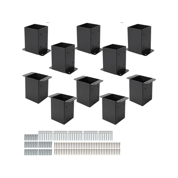 Fulvari Post Base Brackets For Pergola And Gazebo,Heavy Duty Wood Post Fence Post Anchor,Post Anchor For Concrete