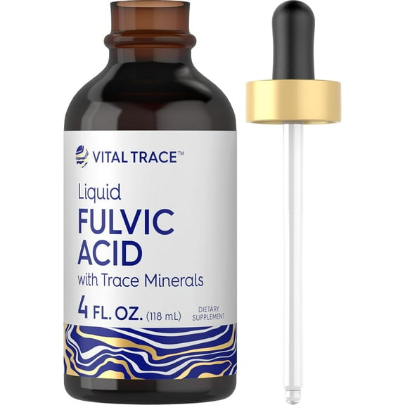 Fulvic Acid Drops 4 fl oz | Liquid Trace Minerals | Ionic Supplement | Vegetarian, Non-GMO & Gluten Free | By Vital Trace