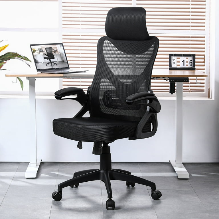 Black Mesh Office Chair with Headrest : 7307 - Pilot by Harmony Collection