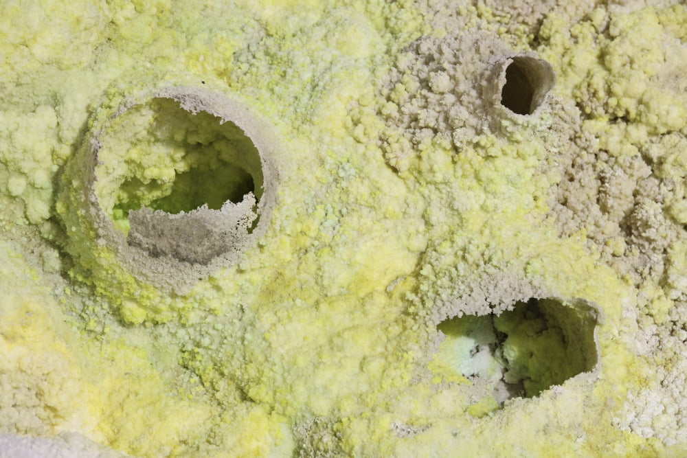 Fumarole deposits in the Dallol geothermal area Danakil Depression Ethiopia Canvas Art - Richard RoscoeStocktrek Images (18 x 12)