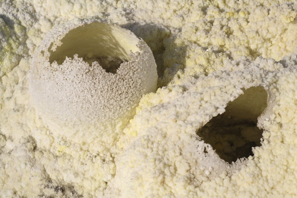 Fumarole deposits in the Dallol geothermal area Danakil Depression Ethiopia Canvas Art - Richard RoscoeStocktrek Images (18 x 12)