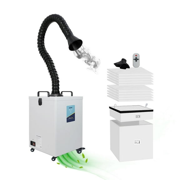 FumeClear FC-2002 Solder Fume Extractor – Low Noise, Strong Suction 260m³/h, 3-Stage Filtration for Laser Engraving, Soldering & DTF Printing