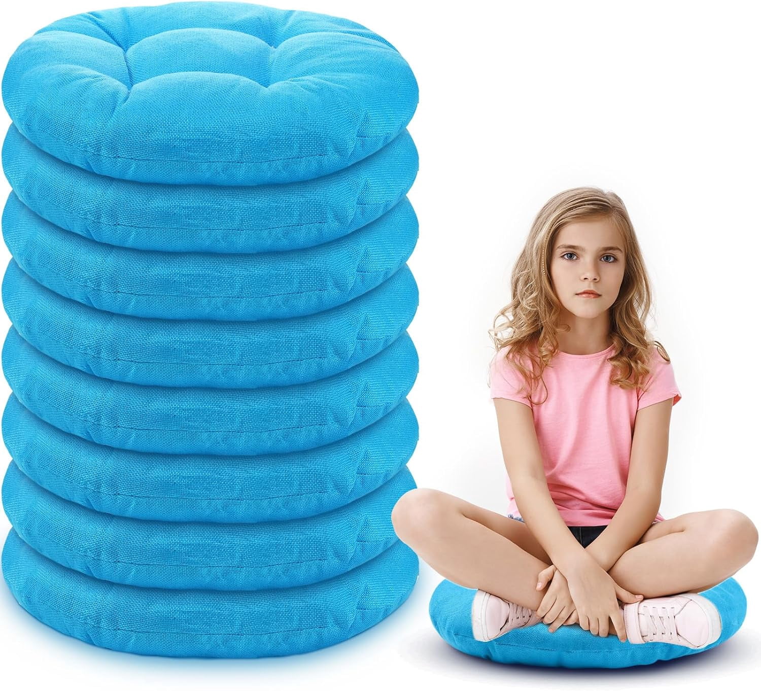 Fumete 12 Pcs 16 Inch Round Floor Cushions For Kids And Toddlers, Flexible Seating Classroom Furniture Floor Pillow For Home, Daycare, Preschool, Yoga And Meditation (Elegant - View #2