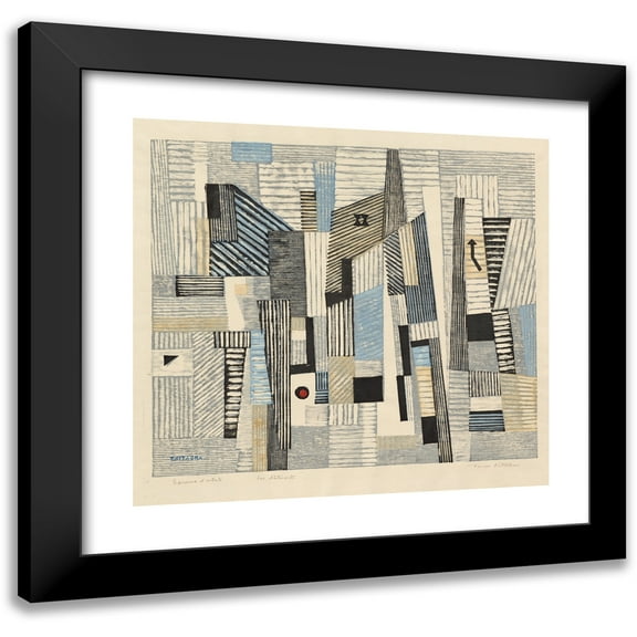 Fumio Kitaoka 13x12 Black Modern Framed Museum Art Print Titled - The Buildings