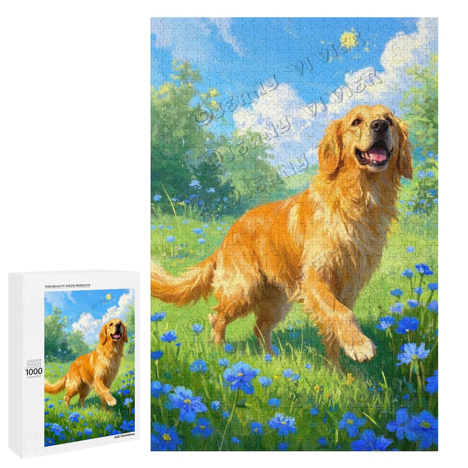 Fun 1000 Piece Jigsaw Puzzle - Golden Retriever Dog, Dog Lovers Edition ...