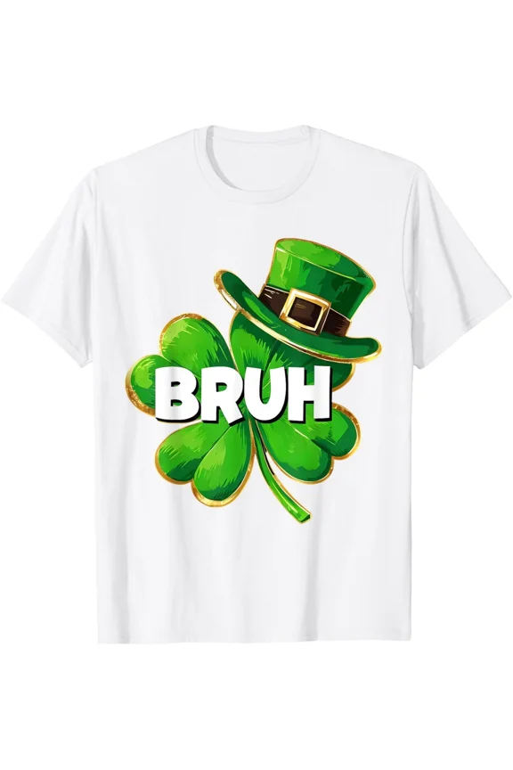 Fun 2025 Saint Patricks Day Bruh Meme Saying Bro Holiday Graphic Unisex T-Shirt ,up to size 5XL