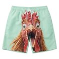 thumbnail image 1 of Fun 3D Animal Face Print Mens Casual Shorts Elastic Drawstring Loose Summer Beach Shorts, 1 of 4